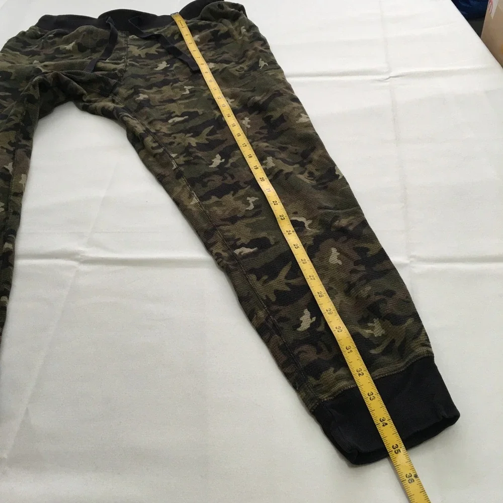 Polo Ralph Lauren Joggers Mens Medium Green Camo Waffle Knit Drawstring
